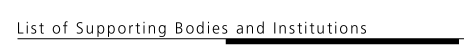 List of Bodies and Institutions