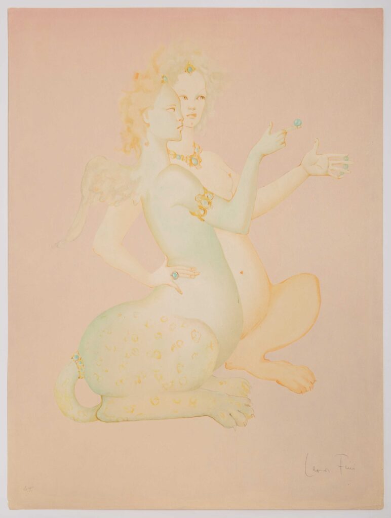 Leono Fini, Sfingi 1973, litografia, 71x54cm collezione privata, Slovenia foto di Nika Furlani